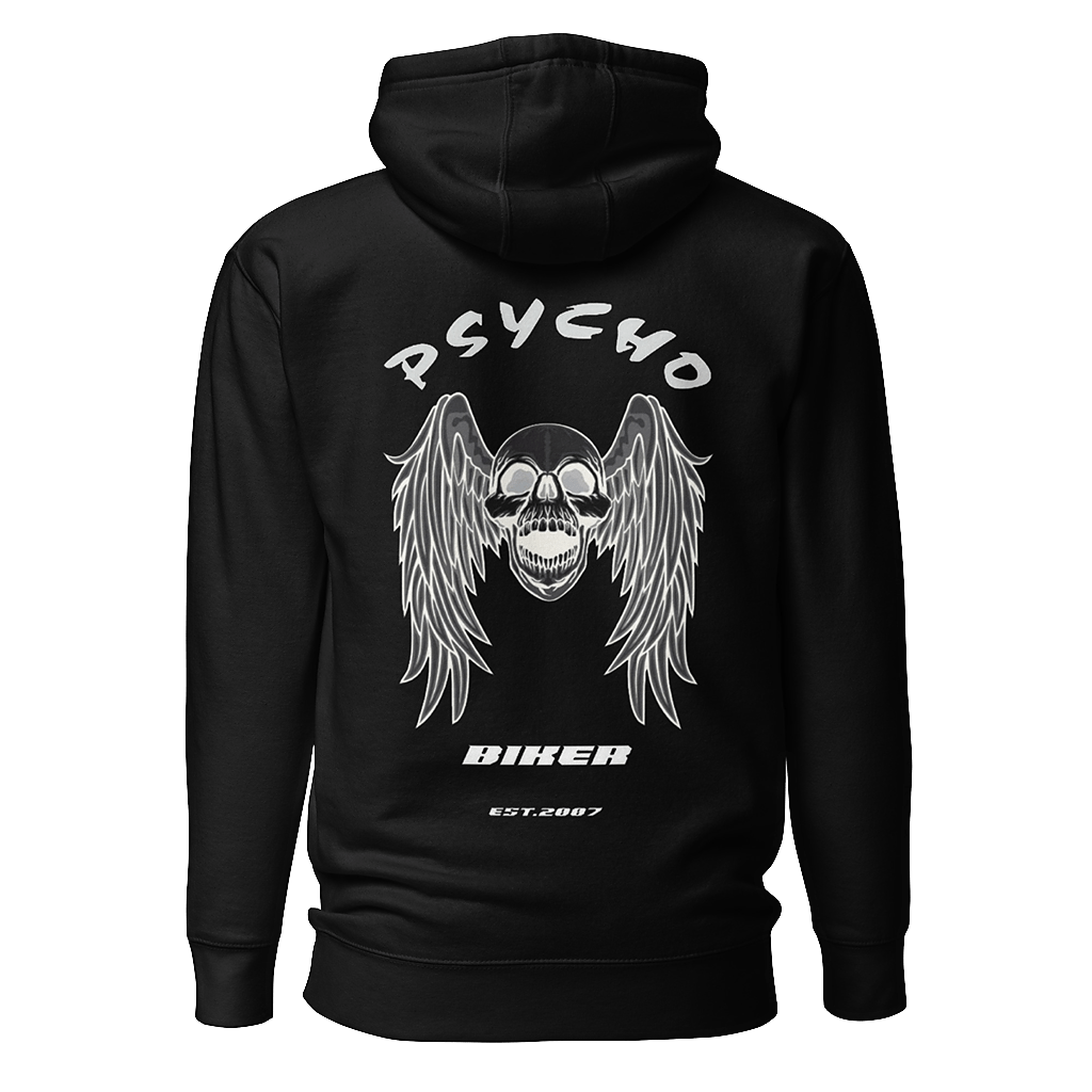 Totenkopf Flügel Hoodie schwarz