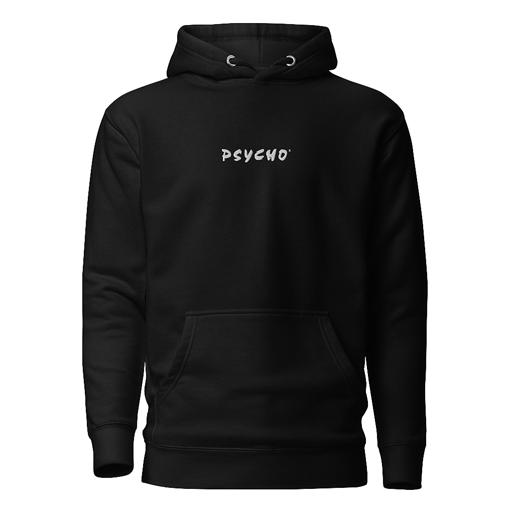 Totenkopf Flügel Hoodie schwarz vorne gestickt