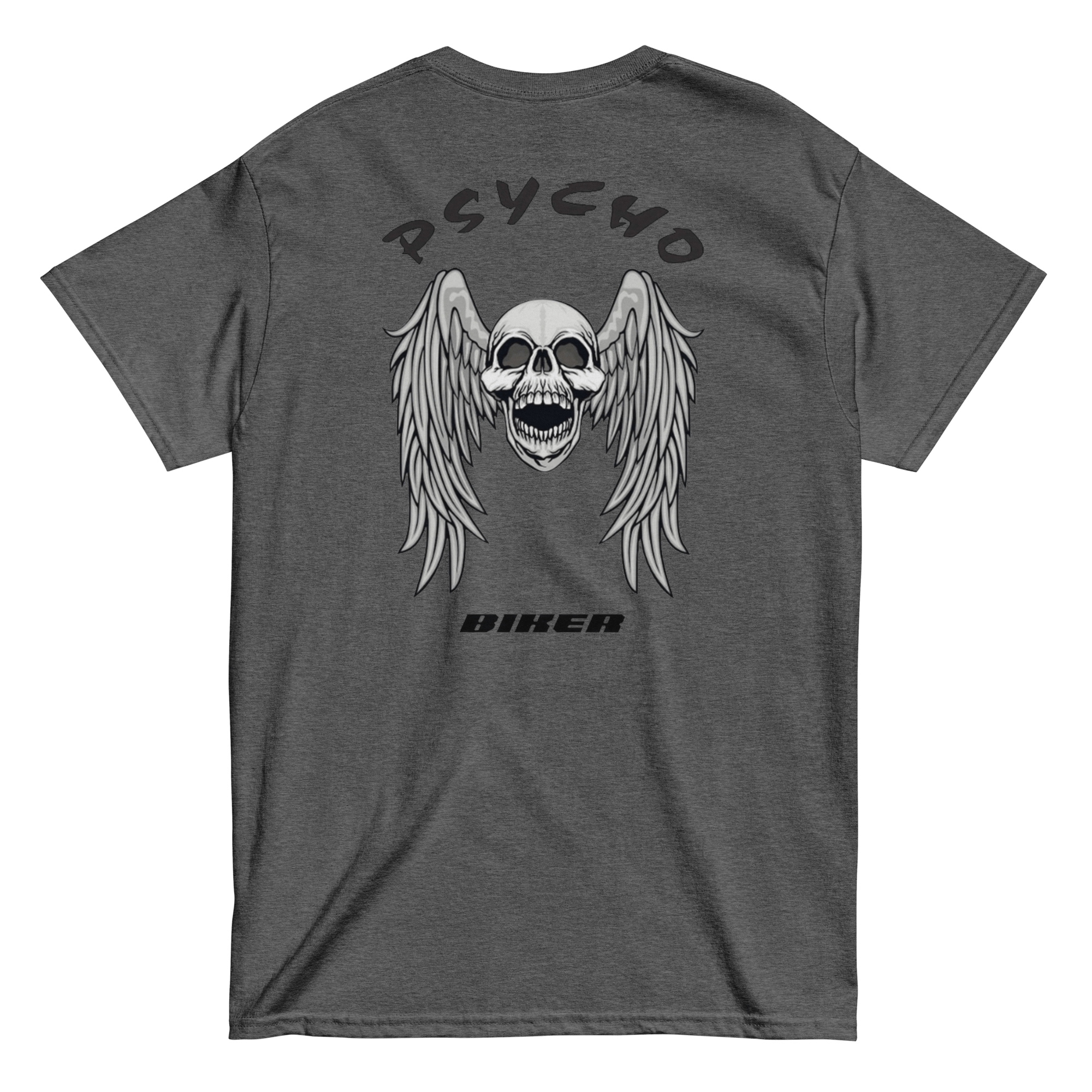 Totenkopf Flügel Shirt grau hinten