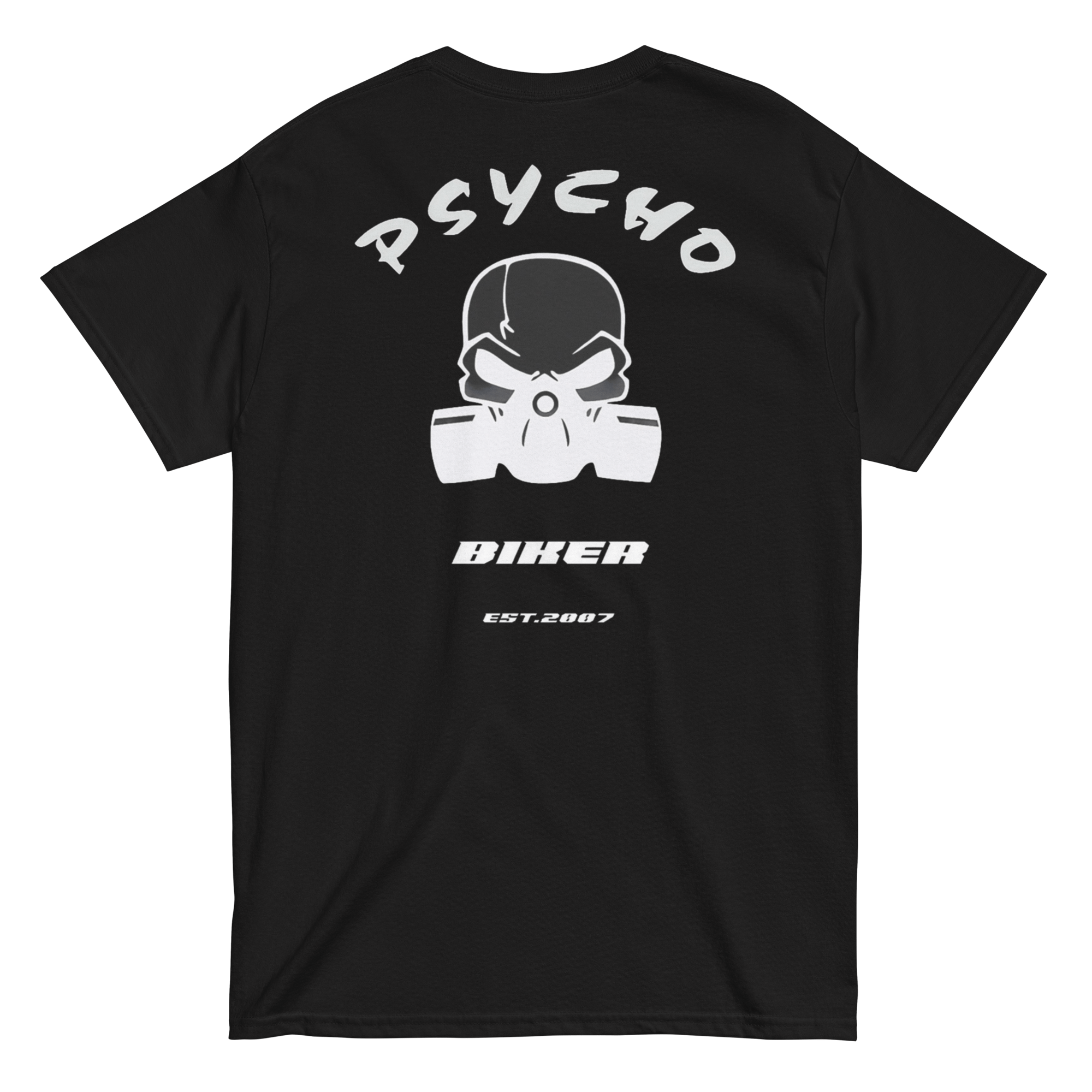 Totenkopf Gasmasken T-Shirt Psycho EST.2007 schwarz hinten